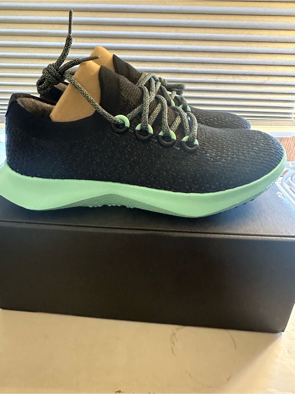 allbirds Mens Black and Mint Green Tread Lighter Sneakers size 10 NEW